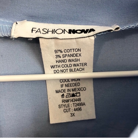 Fashion Nova Light Blue Windbreaker - Picture 3 of 3